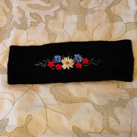 MEISTER Accessories - MEISER WOOL BLACK EMBROIDERED WINTER HEADBAND